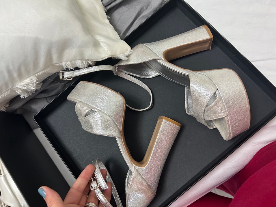 Gri Tokalı kalin Topuklu Kadın Ayakkabı - Görsel 5