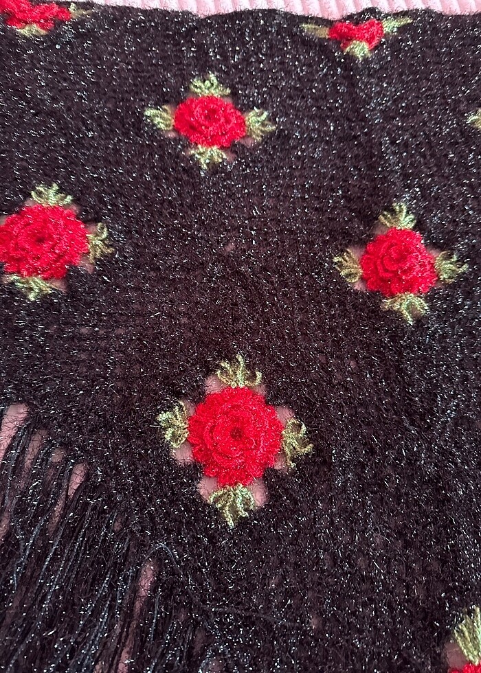 Üçgen el örgüsü şal - Görsel 2