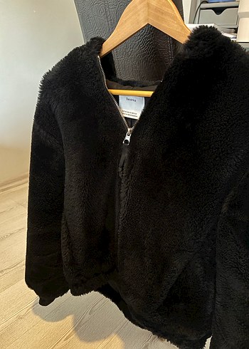 Bershka Bershka Siyah Kadın Peluş Mont