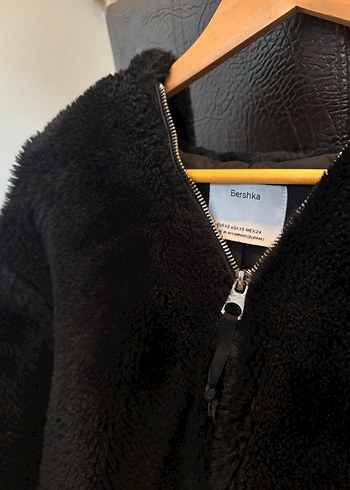 xs Beden Bershka Siyah Kadın Peluş Mont