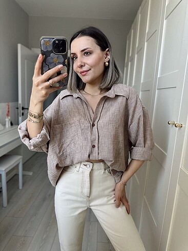 Oversize Keten Gömlek