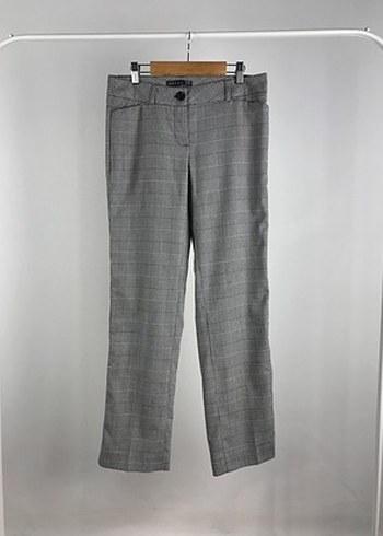 Gri Ekose Kadın Kumaş Pantolon - Görsel 3