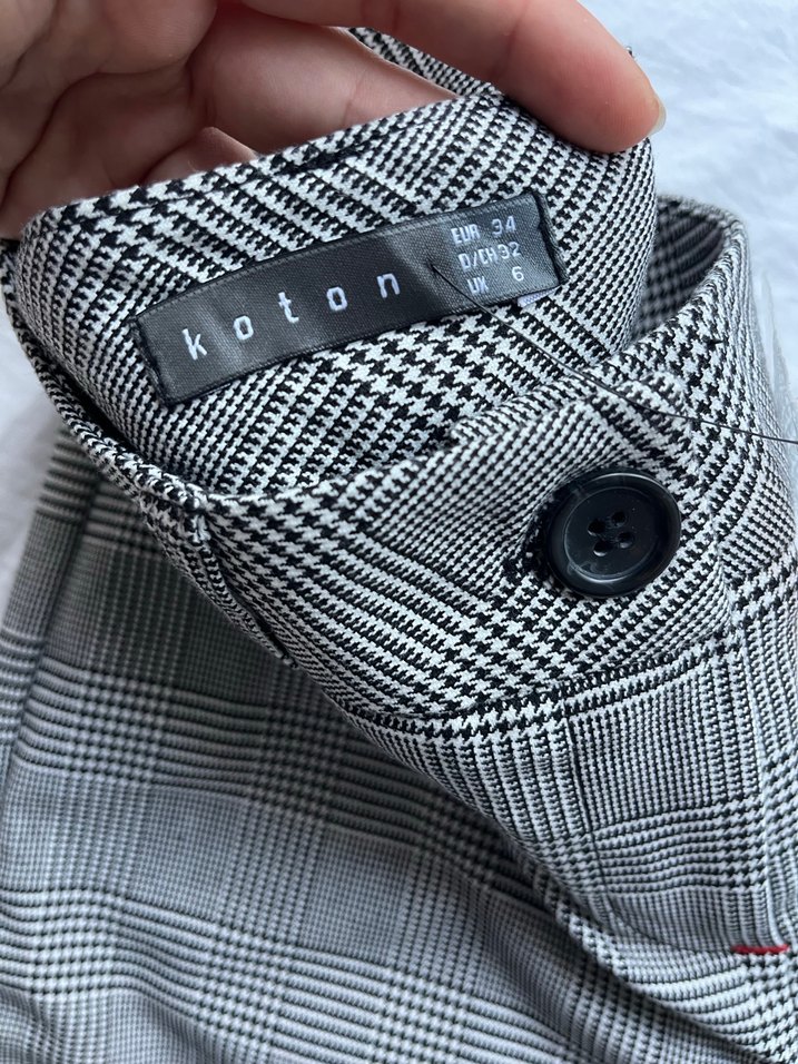 Gri Ekose Kadın Kumaş Pantolon - Görsel 2