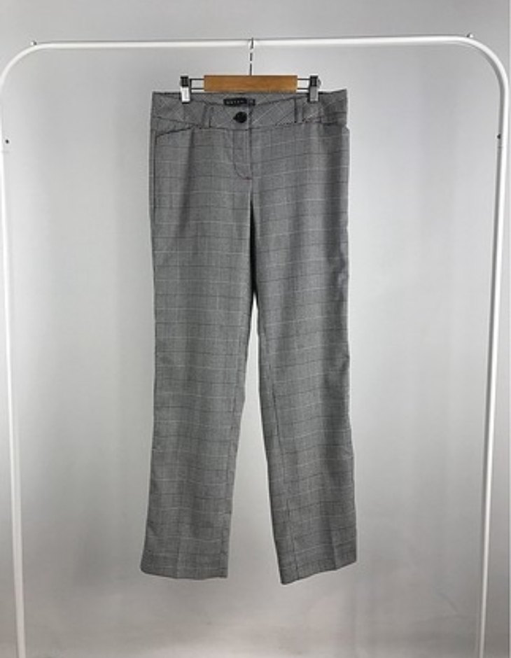 Gri Ekose Kadın Kumaş Pantolon - Görsel 3