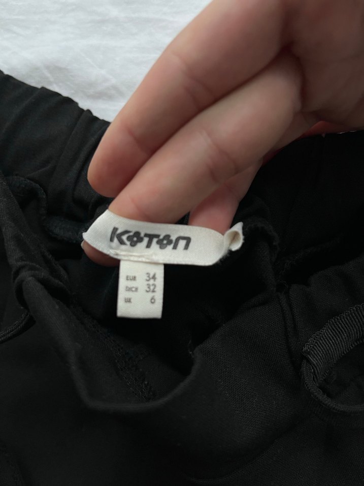 Kadın Siyah bağlamalı Regular Fit Kumaş Pantolon - Görsel 4