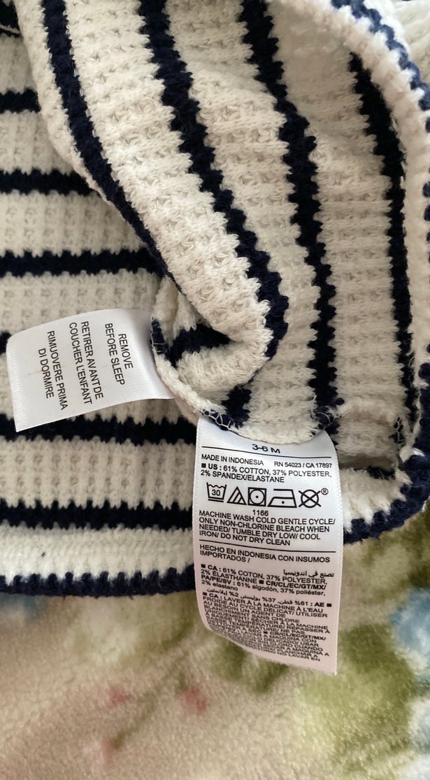 Çizgili Beyaz Gri Örgü bebek Kazak - Görsel 4