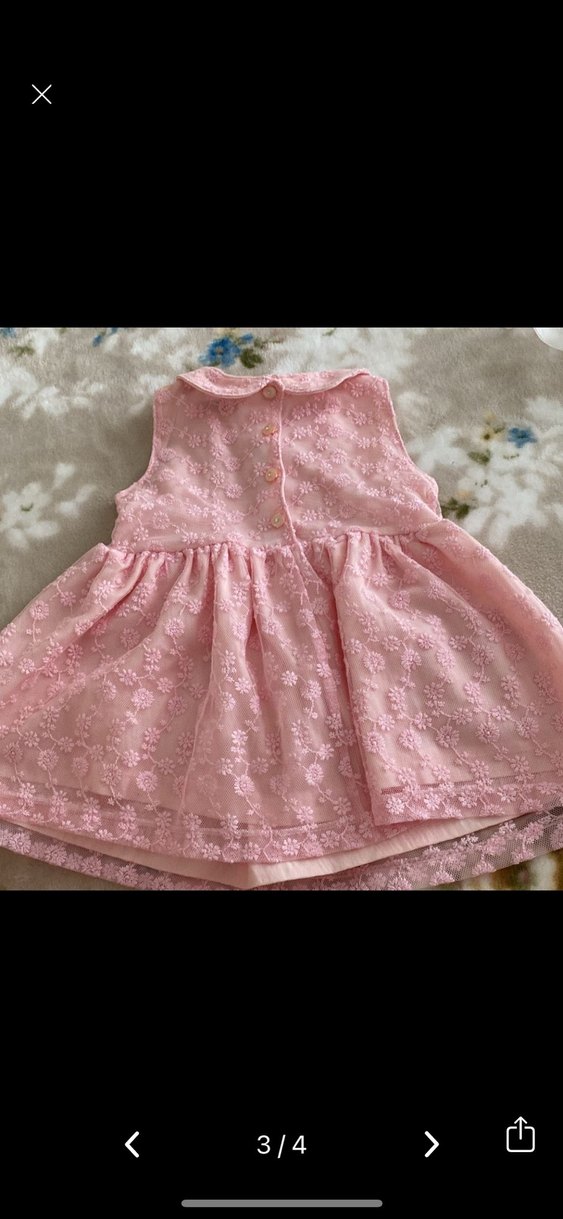 Dantel İşlemeli Pembe Kız Çocuk Elbise - Görsel 3