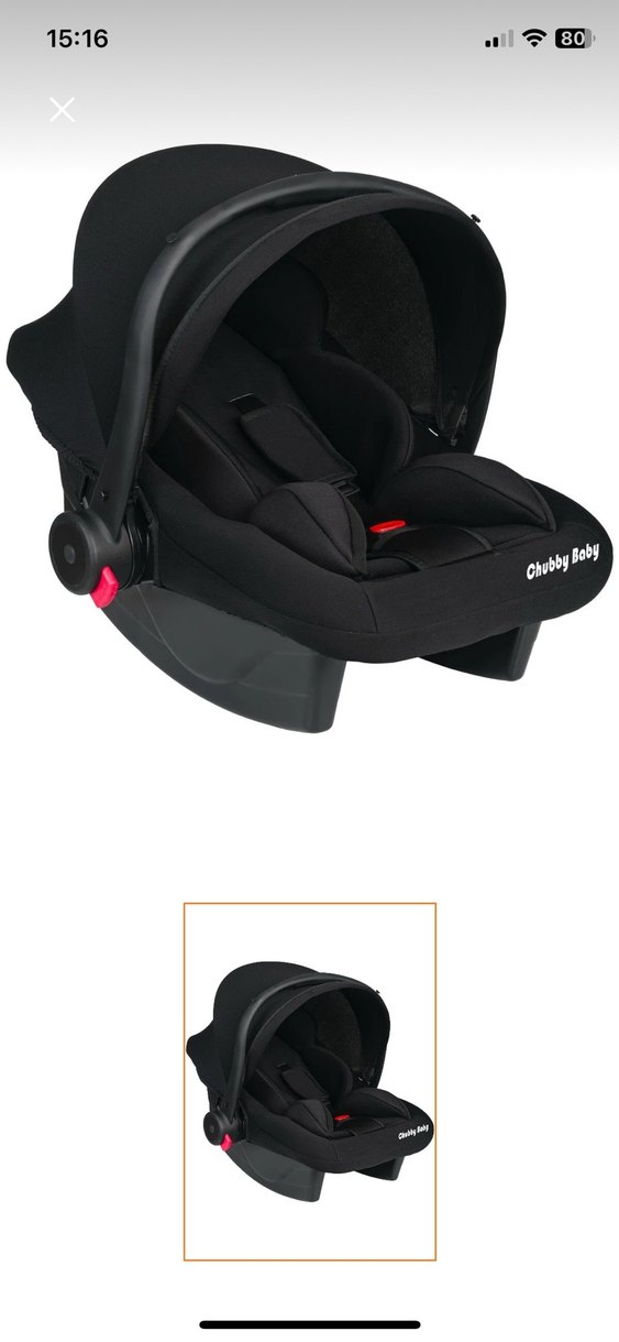 Siyah Chubby Baby Bebek Araba Koltuğu - Görsel 4
