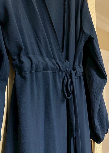 Uzun Kollu Lacivert Kadın Elbise - Görsel 2