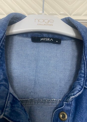 Uzun Mavi Nakışlı Bohem Denim Ceket - Görsel 2