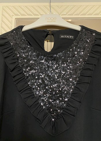 Siyah Uzun Kollu tesettür tunik - Görsel 2