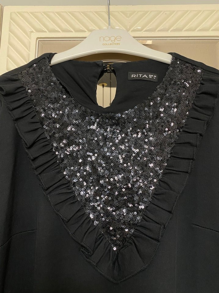 Siyah Uzun Kollu tesettür tunik - Görsel 2