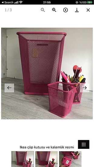Ikea kalemlik ve çöp kutusu