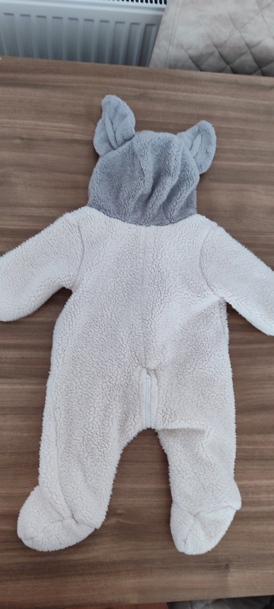 Beyaz Bebek Peluş Tulum - Görsel 2