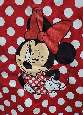 7 Yaş Beden Minnie baskılı askılı elbise