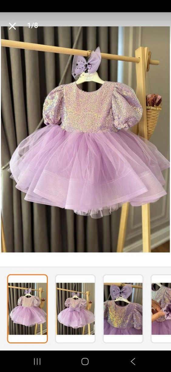 baby aden lila tütü abiye çocuk elbise - Görsel 3