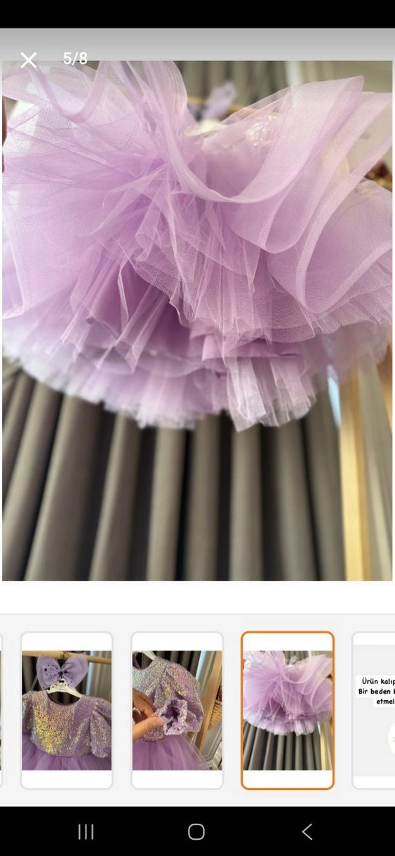 baby aden lila tütü abiye çocuk elbise - Görsel 5