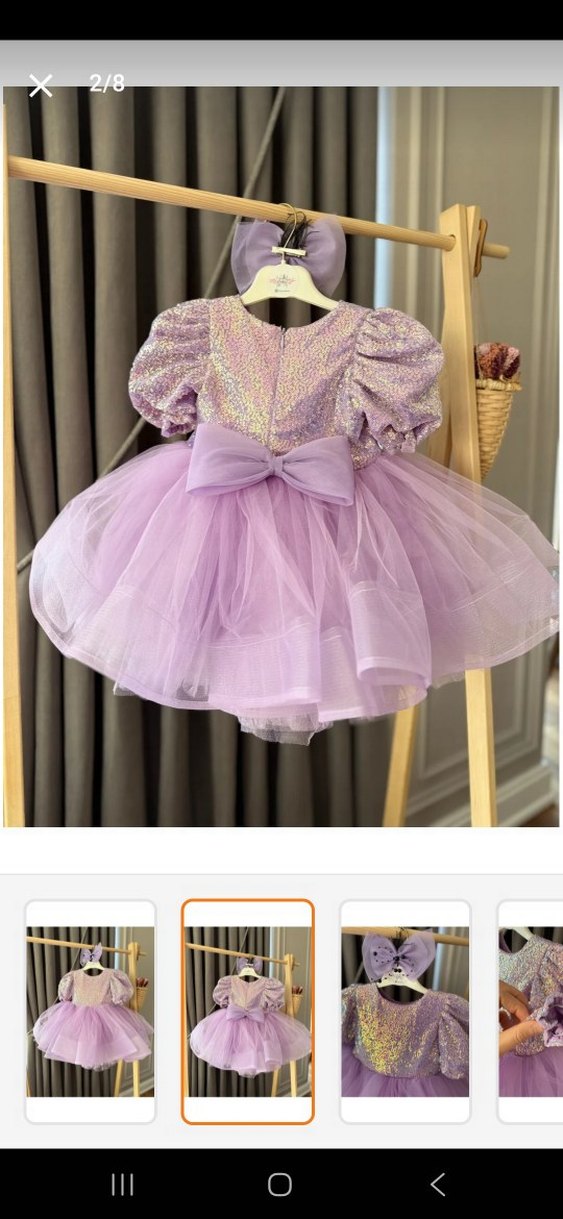 baby aden lila tütü abiye çocuk elbise - Görsel 4