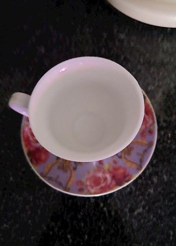 Pembe Pastel Gül Desenli Fincan Takımı - Görsel 3