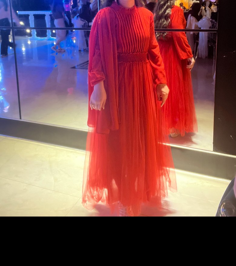 Uzun Kırmızı  Abiye Elbise - Görsel 4