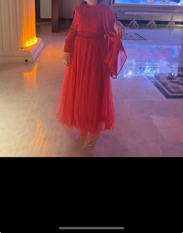 Uzun Kırmızı  Abiye Elbise - Görsel 2