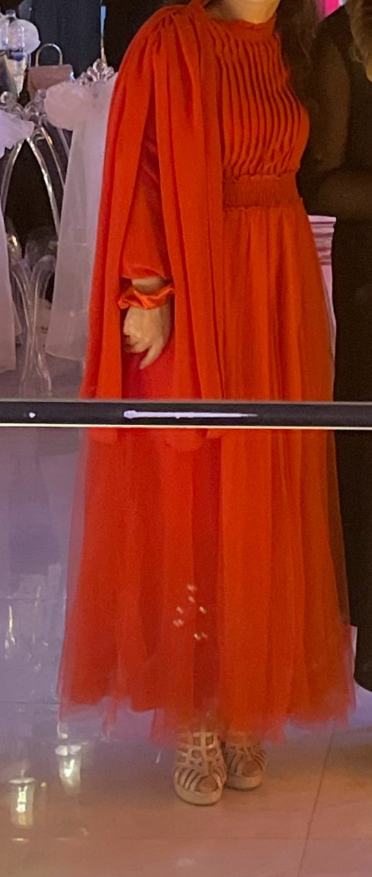 Uzun Kırmızı  Abiye Elbise - Görsel 5