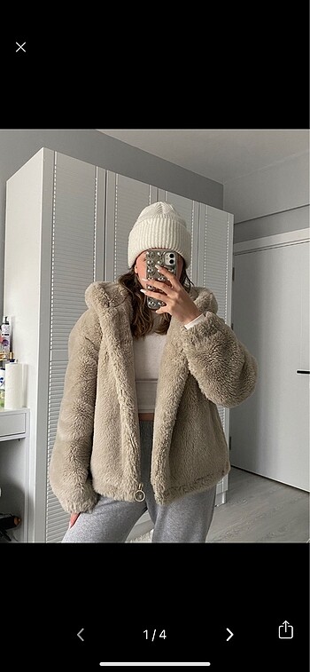 Stradivarius Peluş Gri Kürk