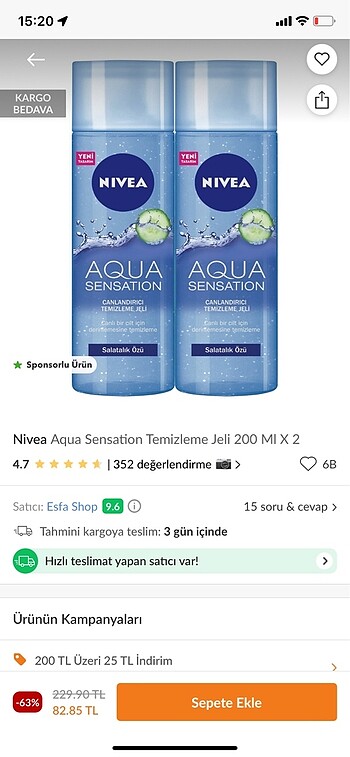 Nivea Aqua sensation
