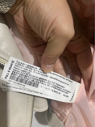 Pull and Bear Kırık beyaz Pull bear deri çeket