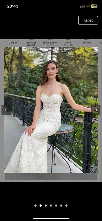 38-40 Beden Uyumlu Gelinlik - Görsel 2
