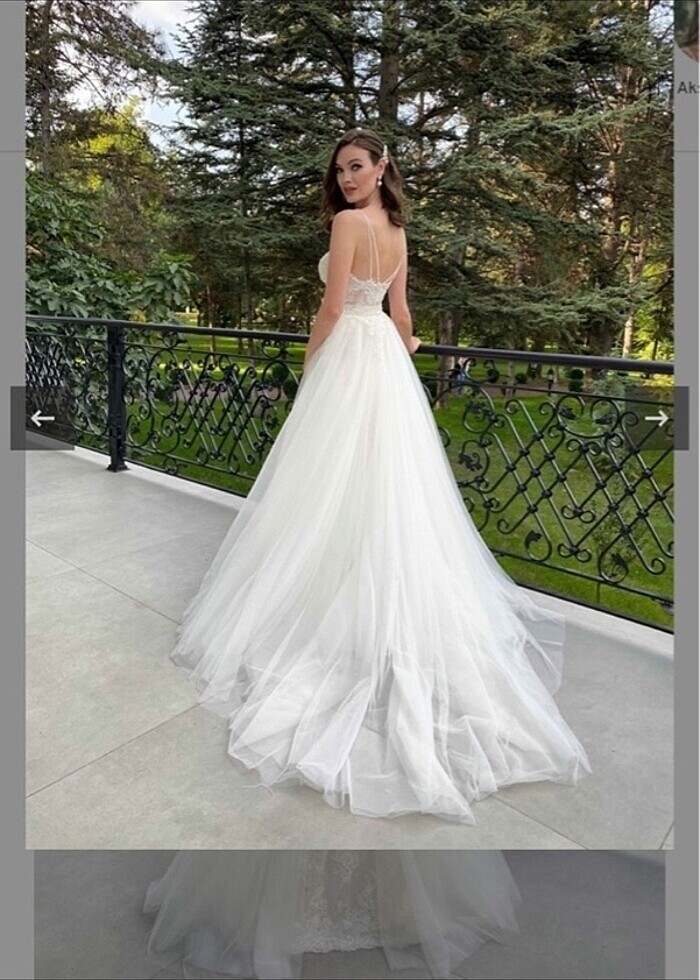 38-40 Beden Uyumlu Gelinlik - Görsel 3