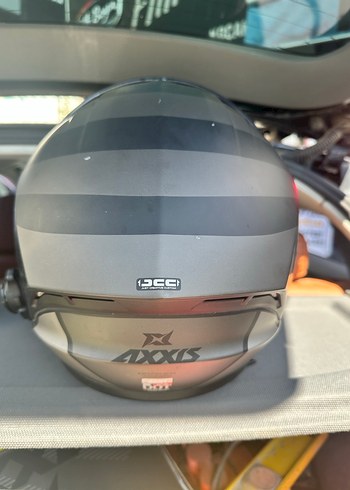 Gri Metal Biker Kask, Tokalı, Baskılı - Görsel 6