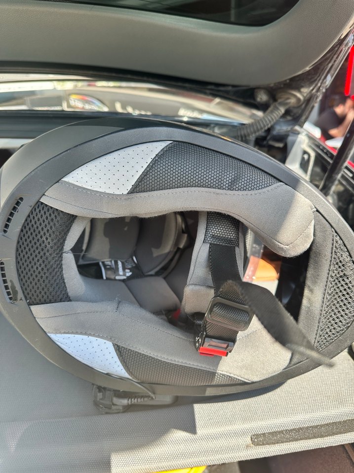 Gri Metal Biker Kask, Tokalı, Baskılı - Görsel 3