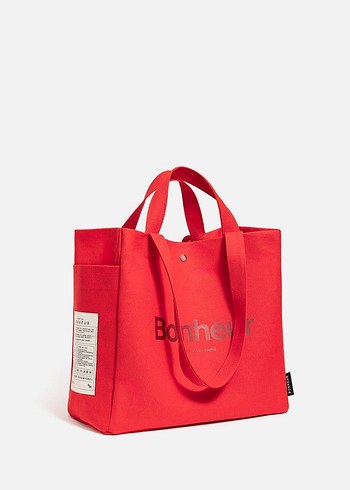 Zara Canli Kirmizi Bonheur Tote Canta