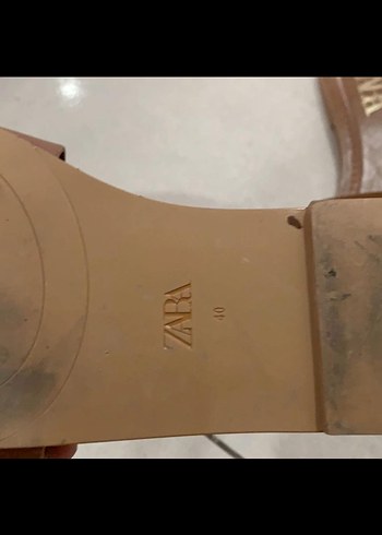 Bej Deri Kadın Dolgu Topuk Terlik - Görsel 2