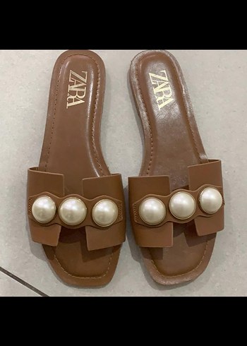 Bej Deri Kadın Dolgu Topuk Terlik - Görsel 3