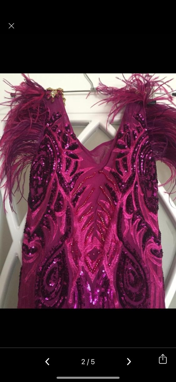 Uzun Mor Drapeli Gece Elbisesi - Görsel 2