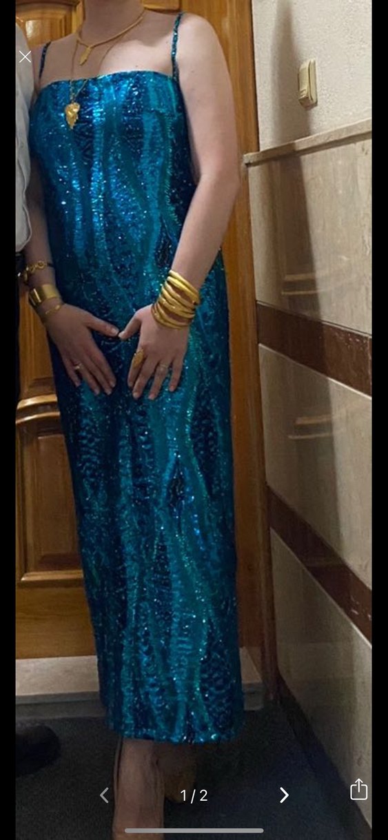 Turkuaz Parlak Yılan Desenli Kadın El Zinciri - Görsel 2