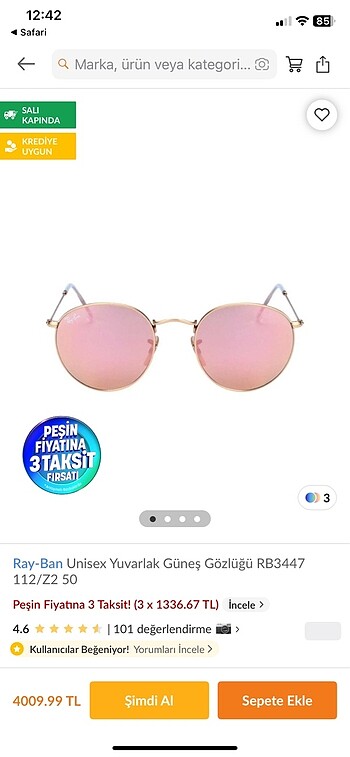 Ray ban güneş gözlüğü