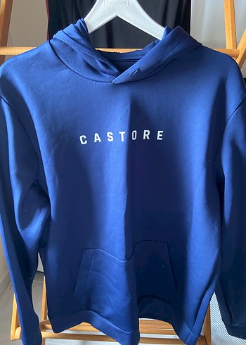CASTORE Baskılı Mavi Kapüşonlu Sweatshirt