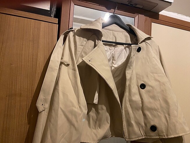 l Beden camel Renk Camel mini trençkot