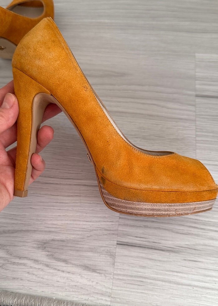Süet topuklu ayakkabı - Görsel 4