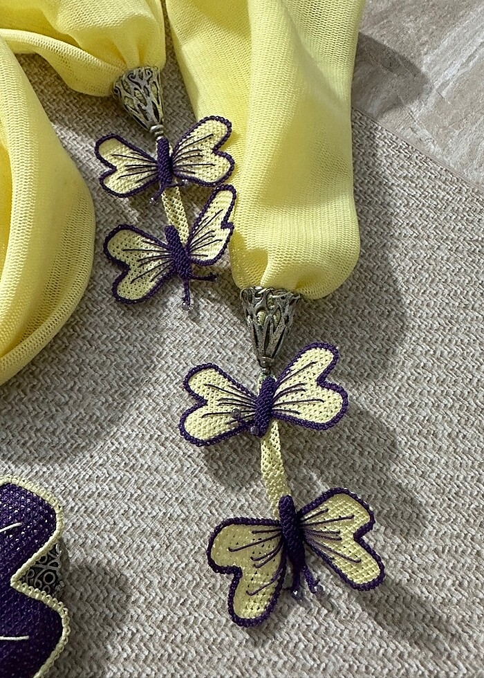 El yapımı kolye küpe takımı - Görsel 3