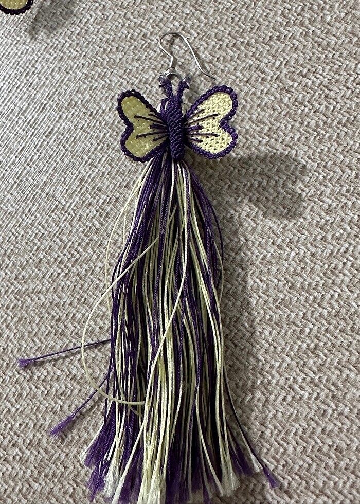 El yapımı kolye küpe takımı - Görsel 4