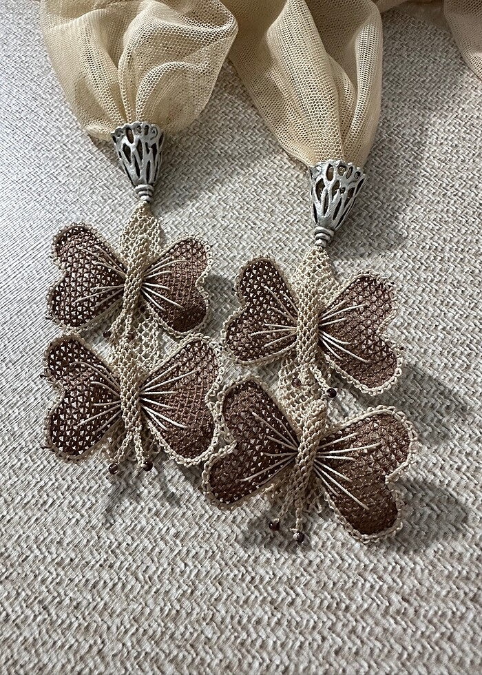 El yapımı kolye küpe takımı - Görsel 4