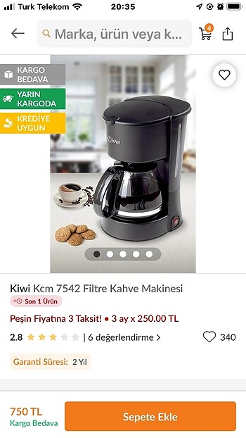KİWİ FİLTRE KAHVE MAKİNESİ