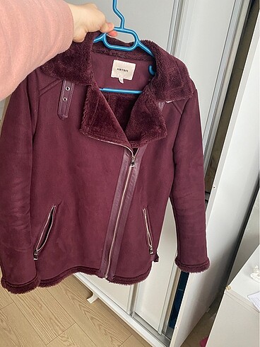 Bordo biker ceket