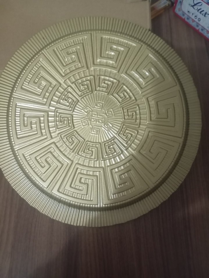 Desenli Altın Renkli Tabak - Görsel 3