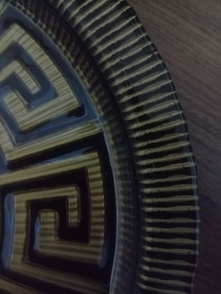 Desenli Altın Renkli Tabak - Görsel 2