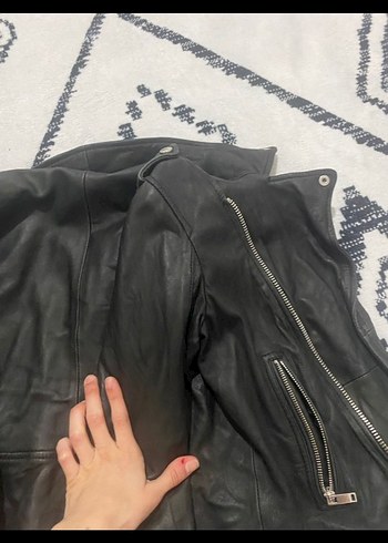Zara Siyah Deri Biker Ceket - Görsel 5